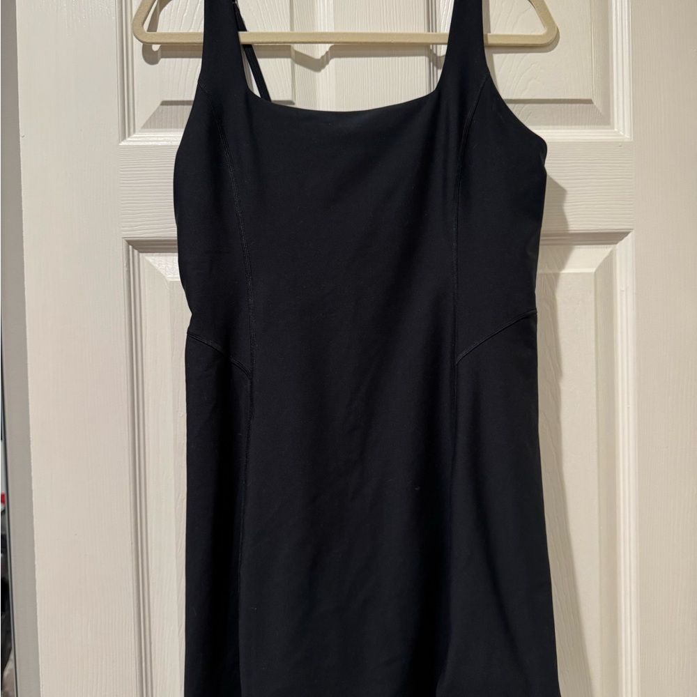 Black Sleeveless Fitted Midi Workout Dress